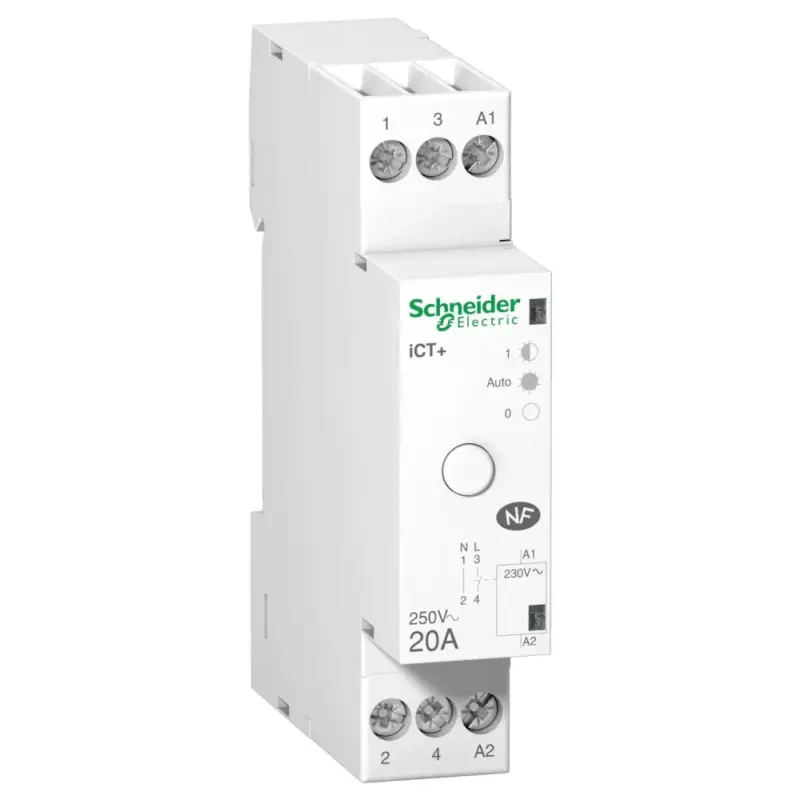 Schneider A9C15031 ACTI9 iCT+20A kézi vezérlésű kontraktor, 1P+N, Uc 230VAC Bestseller