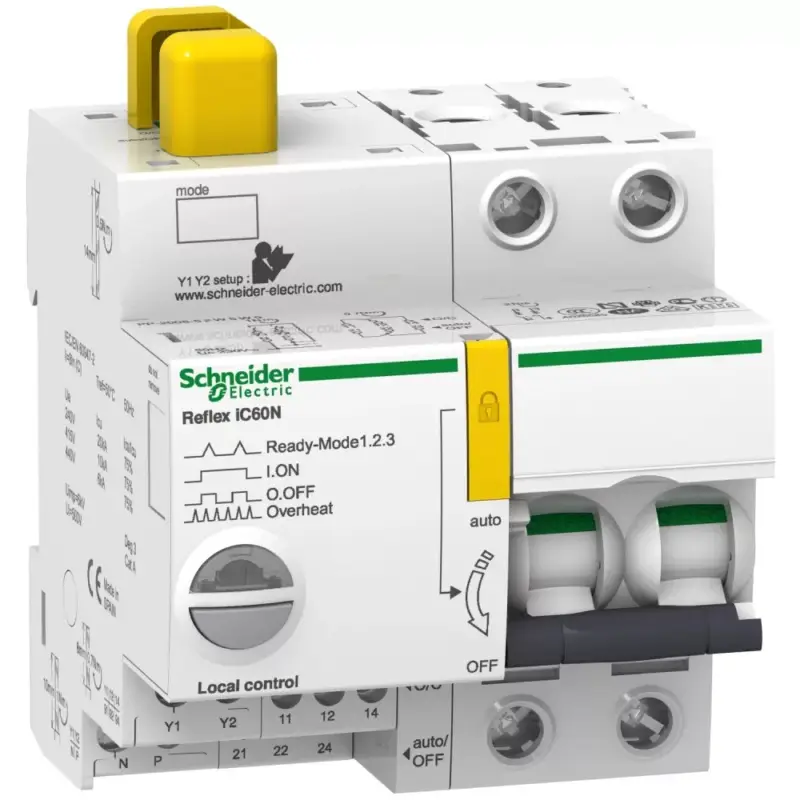 Schneider A9C63210 ACTI9 Reflex iC60N beépített megszakító vezérlés, 2P, D, 10A Szezonális akció