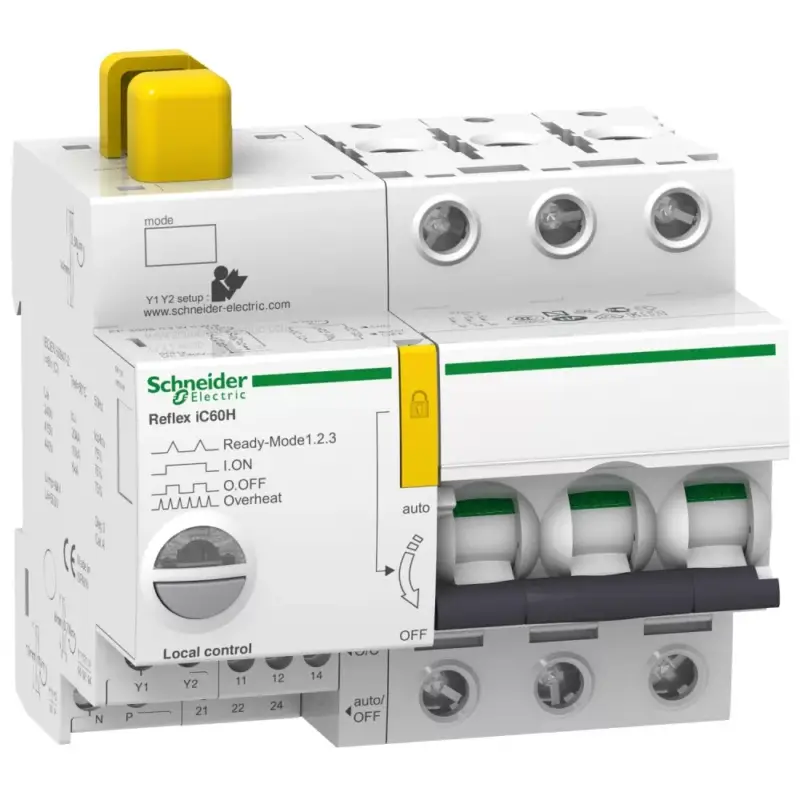 Újdonság Schneider A9C64325 ACTI9 Reflex iC60H beépített megszakító vezérlés, 3P, B, 25A