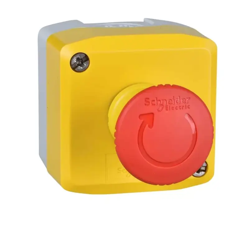 Schneider XALK178FH29 Harmony XALK tokozott vészgomb, sárga, 1 piros gombafejű nyomógomb, forgatásra kioldóg, 2NC, "EMERGENCY STOP" Vedd meg most
