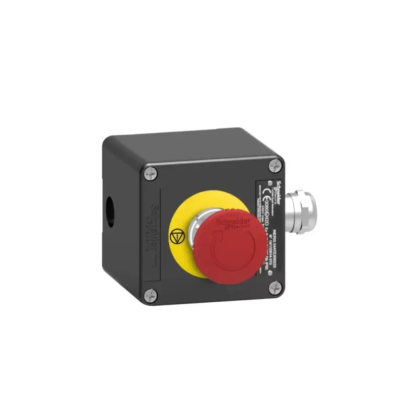 Schneider XAWF178EX Harmony XAWF ATEX D tokozott vészleállító, gombafejű 40mm, forgatásra oldó, fém, 2NC, piros Expressz kézbesítés