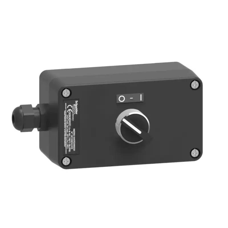 Vedd meg online Schneider XAWG130EX Harmony XAWF ATEX D tokozott kétállású választókapcsoló, műanyag, 1NO, fekete