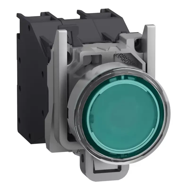 Schneider XB4BP383BM5GEX Harmony ATEX DG komplett világító nyomógomb, Ø22, védősapkás, 1NO, 24-240VAC/DC, zöld Különleges ajánlat