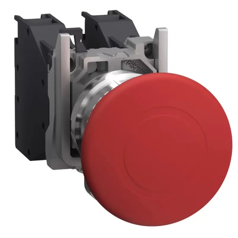 Alacsony ár Schneider XB4BT845GEX Harmony ATEX DG komplett vészkapcsoló 40mm fej, Ø22, 1NO+1NC, húzásra kioldó, piros