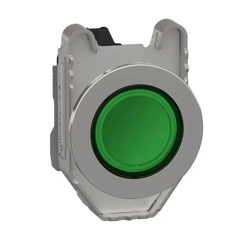Schneider XB4FVG3 Harmony panelbe süllyesztett komplett fém LED jelzőlámpa, Ø30, 120VAC, zöld Bestseller