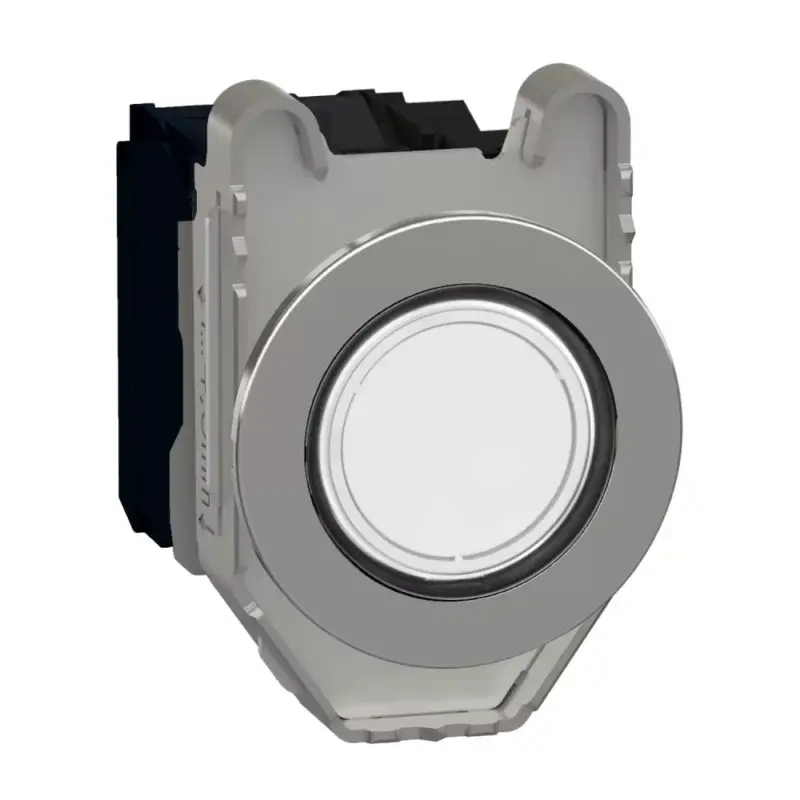 Schneider XB4FW31B5 Harmony panelbe süllyesztett komplett fém LED világító nyomógomb, Ø30, 1NO, 24V, fehér Kedvezményes ár