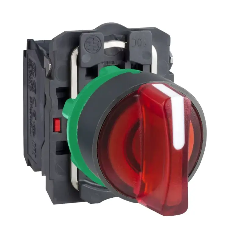 Schneider XB5AK134B5 Harmony komplett műanyag LED világító választókapcsoló, Ø22, 3 állású, 24 V, 1NO+1NC, piros Vedd meg most