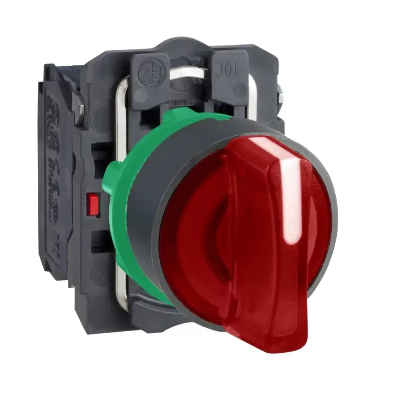 Schneider XB5AK134M5 Harmony komplett műanyag LED világító választókapcsoló, Ø22, 3 állású, 230 VAC, 1NO+1NC, piros Legnépszerűbb