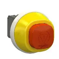 Olcsóbb Schneider XB5AS84W3B5 Harmony komplett műanyag világító vészleállító gomb, Ø22, fehér/piros, 24VAC/DC, 1NO+1NC