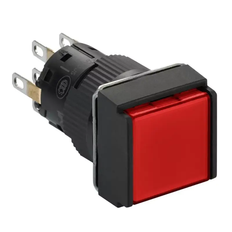 Schneider XB6ECF4B2P Harmony XB6 Ø16 komplett világító nyomógomb, piros, négyszögletes, 2NO NC Nézd meg most