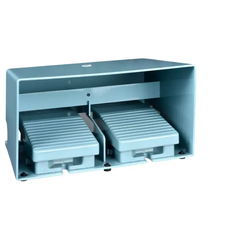 Bestseller Schneider XPEM3110D Harmony XPE lábkapcsoló, 2 pedálos, 1 fokozatú, 2x 1NO+2NC, védőtetővel, fém, kék