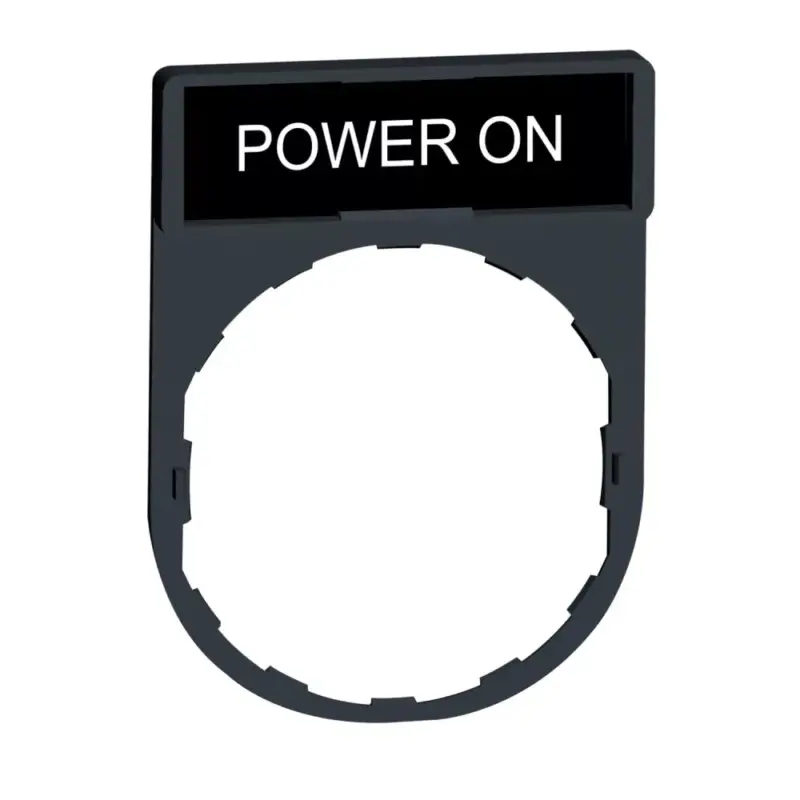 Prémium Schneider ZBY2326 Harmony címketartó 30x40 mm, Ø22 készülékekhez, 8x27 mm felirati címkével, POWER ON
