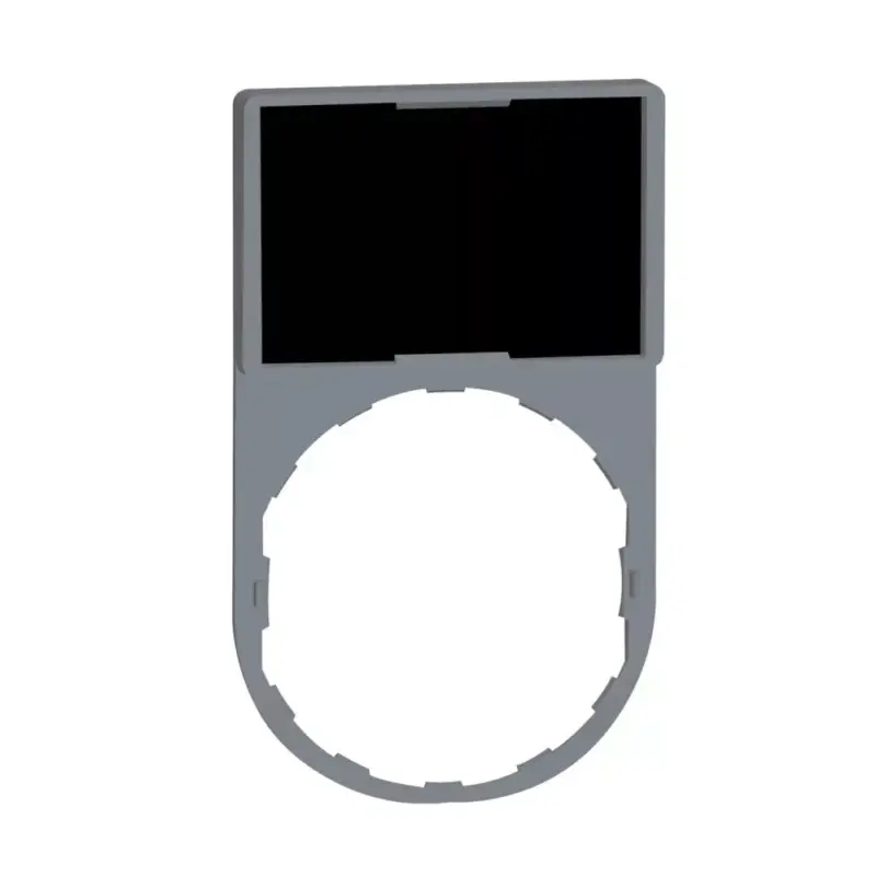 Schneider ZBY6101C0 Harmony címketartó 30x50 mm, Ø22 készülékekhez, 18x27 mm jelöletlen felirati címkével, fekete/piros, szürke perem Azonnal elérhető