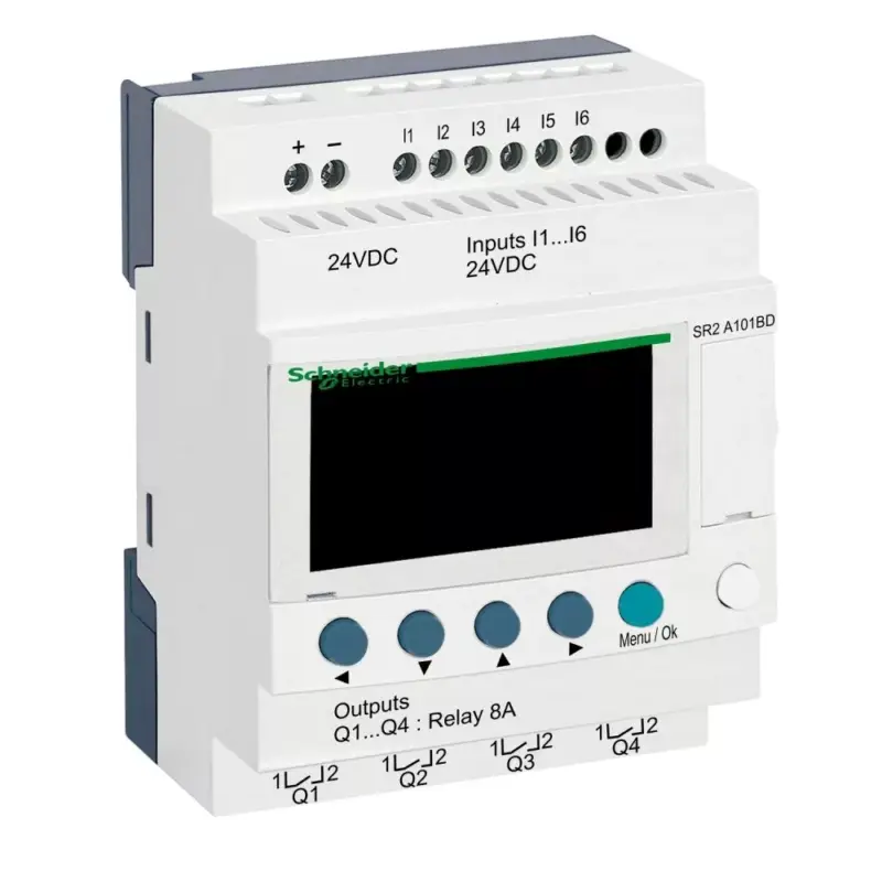 Ajánlat Schneider SR2A101BD LCD kijelzős, 10 I/O, relés, 24VDC