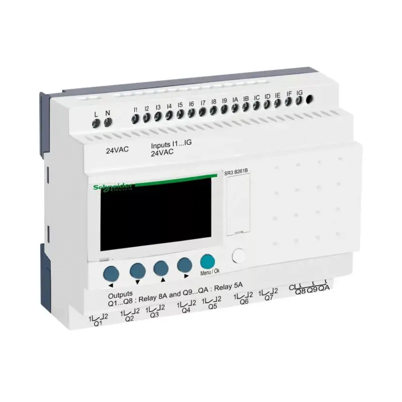Outlet Schneider SR3B261B 26 I/O, relés, óra, 24VAC