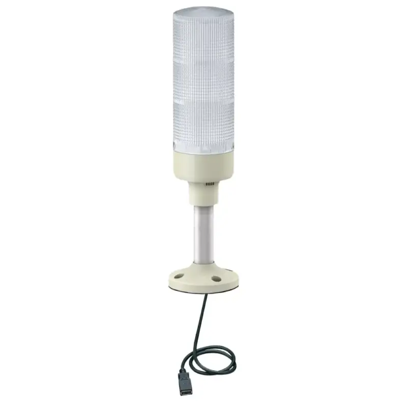 Végkiárusítás Schneider XVGU3SHAV Harmony XVGU Ø60 komplett fényoszlop, 3 modulos, konfigurálható színű, hangjelzős, 100mm tartócsöves, 5VDC USB