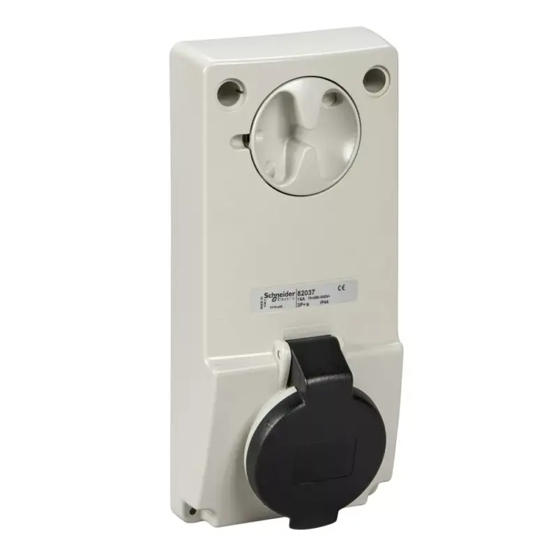 Nézd meg most Schneider 82038 UNIKA Panelre szerelhető, reteszelhető aljzat, 3P+N+F, 7h, 16A, 500V, IP44, védelem nélkül