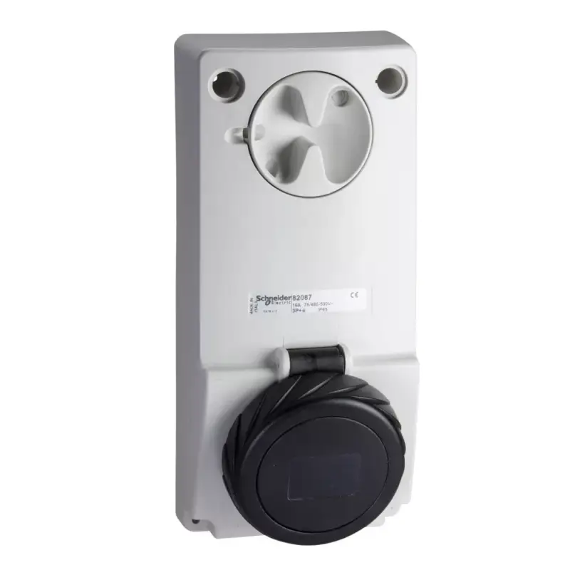 Kedvezmény Schneider 82098 UNIKA Panelre szerelhető, reteszelhető aljzat, 3P+F, 7h, 32A, 500V, IP65, védelem nélkül