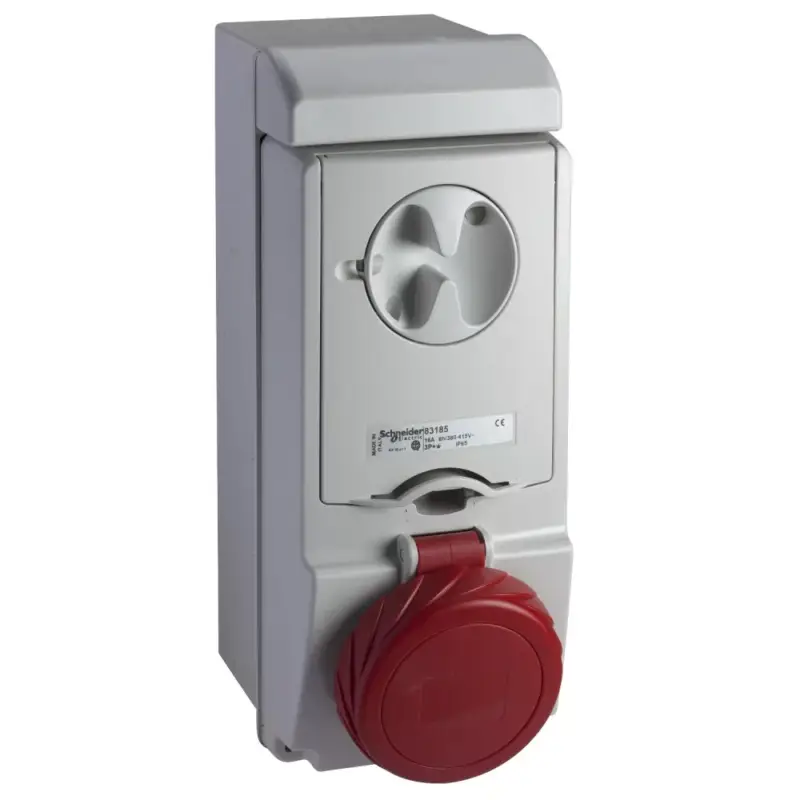 Schneider 83185 UNIKA Falra szerelhető, reteszelhető aljzat, 3P+F, 6h, 16A, 415V, IP65, olvadóbiztosítós Biztonságos fizetés