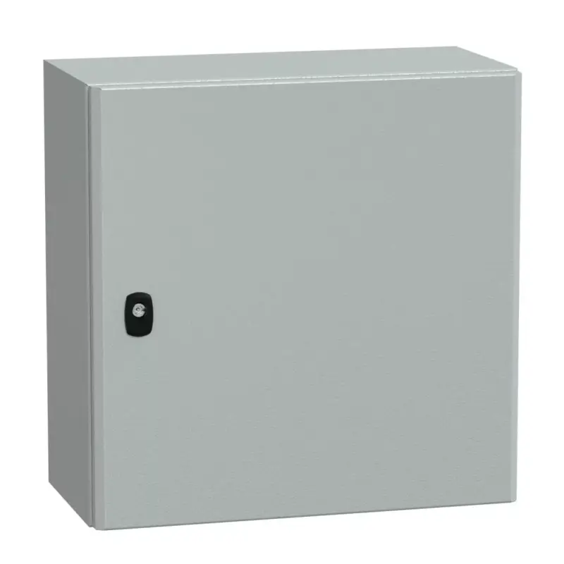 Akció Schneider NSYS3D5525P Spacial S3D Falra szerelhető fém szekrény, Teli ajtóval, 500x500x250, IP66, szerelőlappal
