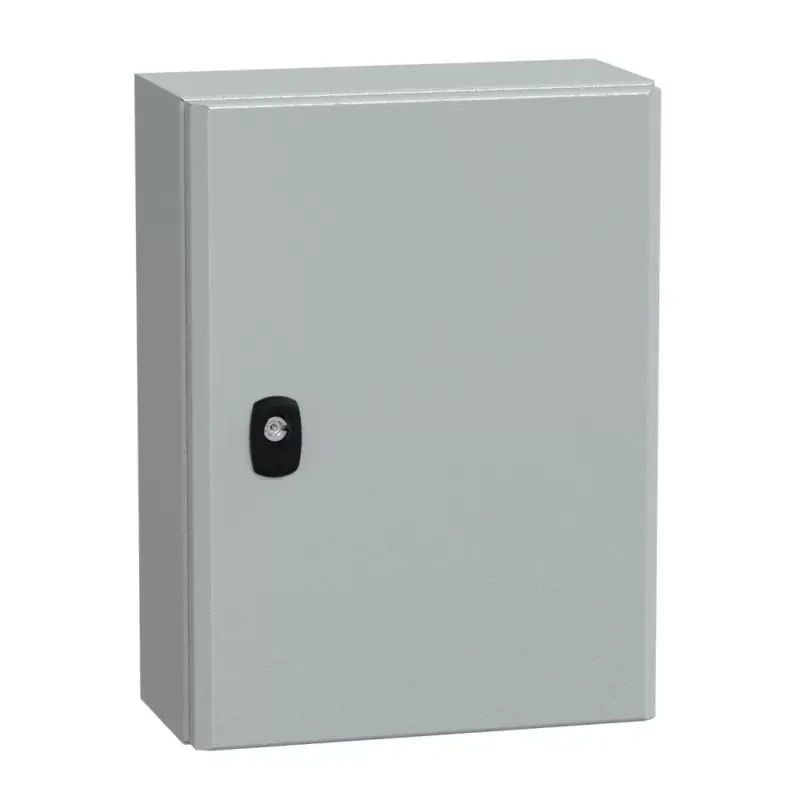 Schneider NSYS3D4315 Spacial S3D Falra szerelhető fém szekrény, Teli ajtóval, 400x300x150, IP66, szerelőlap nélkül Árcsökkenés