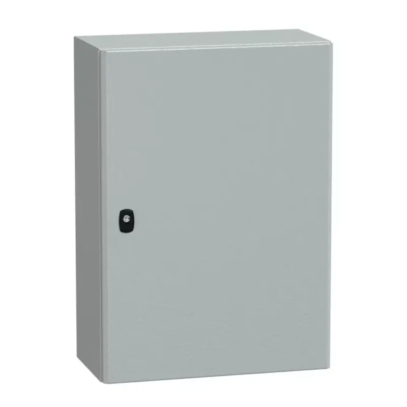 Schneider NSYS3D7525 Spacial S3D Falra szerelhető fém szekrény, Teli ajtóval, 700x500x250, IP66, szerelőlap nélkül Azonnali szállítás