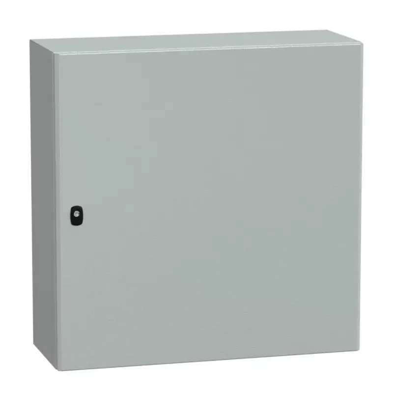 Gyors kiszállítás Schneider NSYS3D8830 Spacial S3D Falra szerelhető fém szekrény, Teli ajtóval, 800x800x300, IP66, szerelőlap nélkül