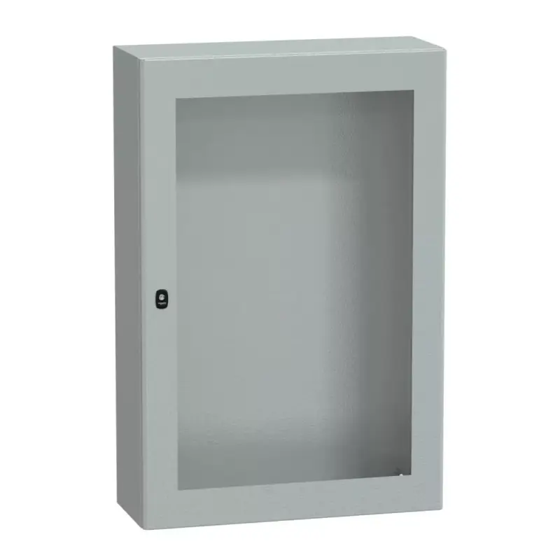 Schneider NSYS3D12830T Spacial S3D Falra szerelhető fém szekrény, Üvegezett ajtóval, 1200x800x300, IP66, szerelőlap nélkül Korlátozott ajánlat