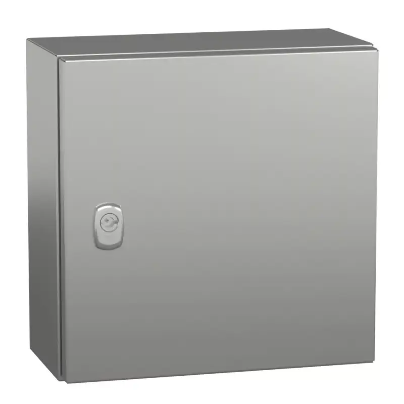 Schneider NSYS3X3315 Spacial S3X Falra szerelhető rozsdamentes acél AISI 304L szekrény, Teli ajtóval, 300x300x150, IP66, szerelőlap nélkül Ne maradj le