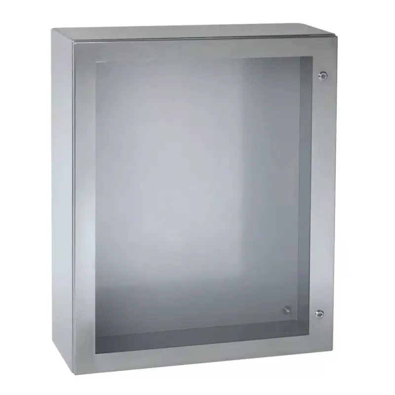 Schneider NSYS3X7525T Spacial S3X Falra szerelhető rozsdamentes acél AISI 304L szekrény, Üvegezett ajtóval, 700x500x250, IP66, szerelőlap nélkül Expressz kézbesítés