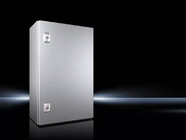 Utolsó esély Rittal AX 1008.000 rozsdamentes acél AISI 304L szekrény, teli ajtóval, 600x380x210, IP66, szerelőlappal (Rittal 1008000)