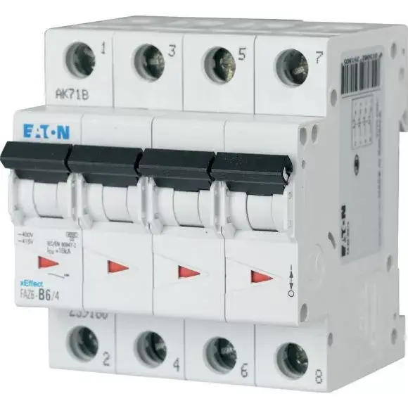 Vedd meg online Eaton 168093 FAZ6-D32/4 Kismegszakító 4P 32A D karakterisztika 6 kA -4 modul