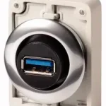 Prémium Eaton 187082 M30C-FUSB USB fali aljzat,30mm,lapos,aljzat/aljzat
