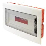 Olcsó Tracon EDSS-18/1 Műanyag kiselosztó, 18 modul, 1 sor, füstszínű sík ajtóval, IP40, süllyesztett