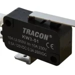Tracon KW3-51 Helyzetkapcsoló, mikro, karos-görgős 1×CO 10(3)A/230V, 28mm, 6,3x0,8 mm, IP00 Expressz szállítás