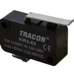 Tracon KW3-65 Helyzetkapcsoló, mikro, íves-rugószár 1×CO 10(3)A/230V, 28mm, 4,8x0,8 mm, IP00 Szezonális akció