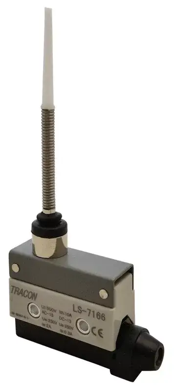 Akciós ár Tracon LS7166 Helyzetkapcsoló, rugószáras-pálcás 1×CO, 2A/230V AC, 86mm, IP40