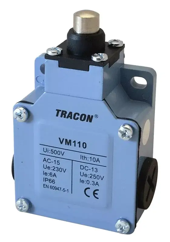 Szuper ajánlat Tracon VM110 Helyzetkapcsoló, kúpos fémházas 1×NO+1×NC, 6A/230V AC, IP66