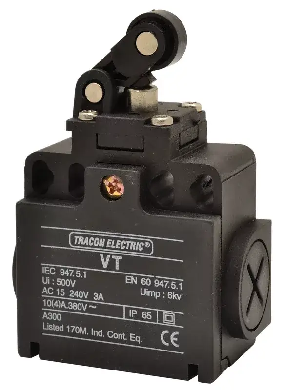 Tracon VT121 Helyzetkapcsoló, karos-görgős 1×NO+1×NC, 6A/230V AC, IP65 Akció