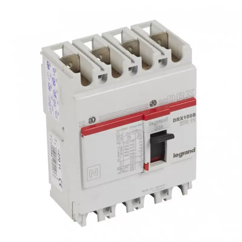 Biztonságos fizetés Legrand 027011 DRX100 4P 10 kA 20A t.m. kompakt megszakító ( Legrand 027011 )