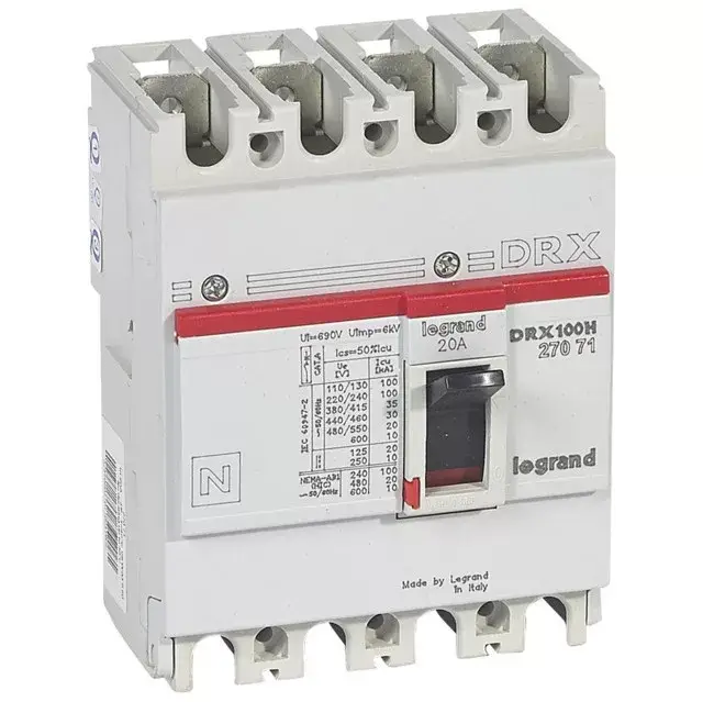 Legrand 027071 DRX100 4P 35 kA 20A t.m. kompakt megszakító ( Legrand 027071 ) Csak ma