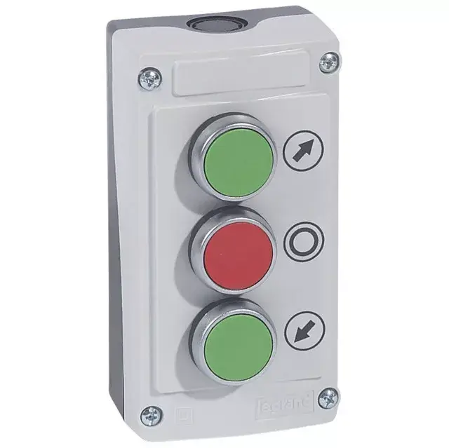 Újdonság Legrand 024236 Osmoz szürke tokozat zöld/piros/zöld "↑-O-↓" nyomógombokkal ( Legrand 024236 )
