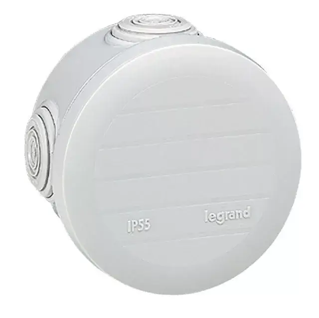 Akciós ár Legrand Plexo 55 92002 kör alakú szerelődoboz Ø70 mm×45 mm, 4 bemenet, falon kívüli, Legrand 92002