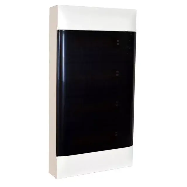 Outlet Legrand 137219 Practibox S műanyag kiselosztó 72 modul, 4 sor, Füstszínű ajtóval, IP40, falon kívüli, PE és N sínnel, méret : 766x436x108 mm