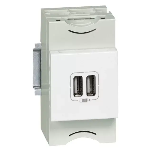 Nézd meg most Legrand 077594 Program Mosaic kettős USB töltő aljzat, 2400 mA, 2 modulos, fehér ( Legrand 077594 )