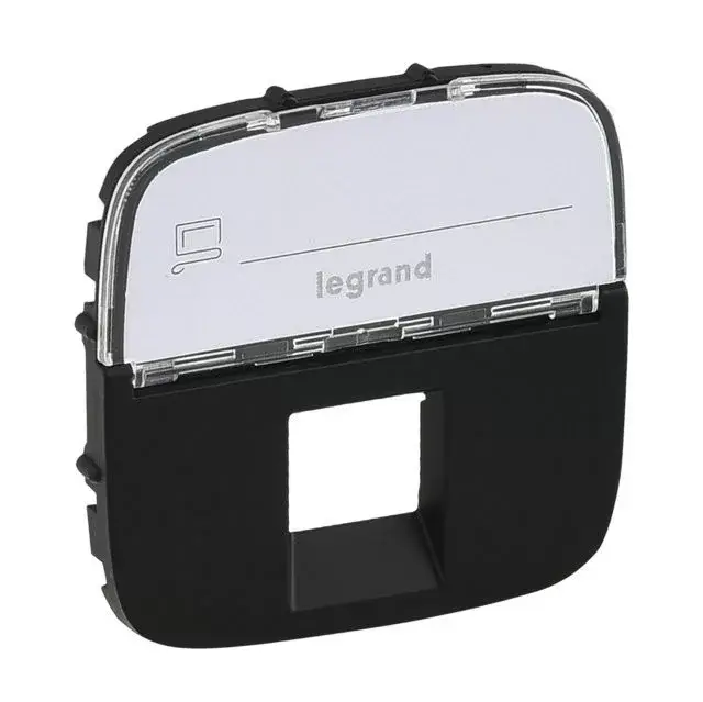 Árcsökkenés Legrand 755478 Valena Allure RJ11/RJ45 aljzat burkolat címketartóval, Fekete ( Legrand 755478 )