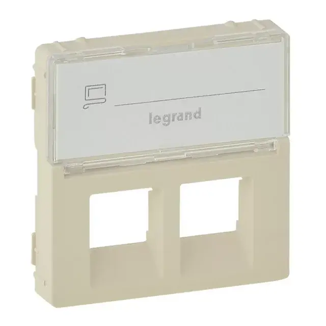 Outlet Legrand 755481 Valena Life 2xRJ45 csatlakozóaljzat burkolat, címketartóval elefántcsont ( Legrand 755481 )
