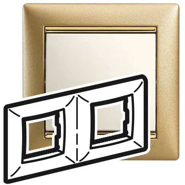 Legrand 770302 Valena keret kettős, vízszintes, matt arany ( Legrand 770302 ) Olcsó
