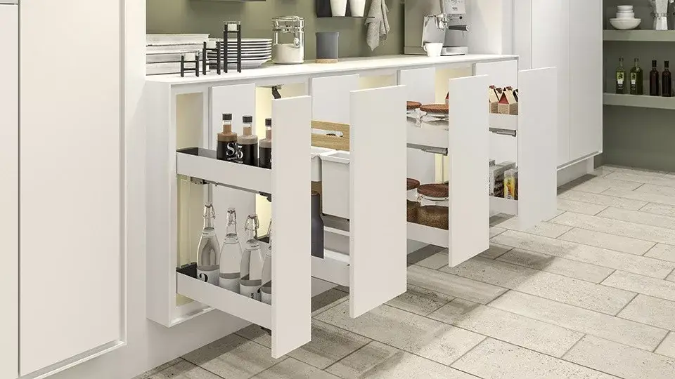 Végkiárusítás KES 002140 K-Line dupla kosár 150mm 90° 3D fehér
