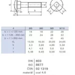 Csavar M8x65 DIN 603 cink fehér Azonnal elérhető